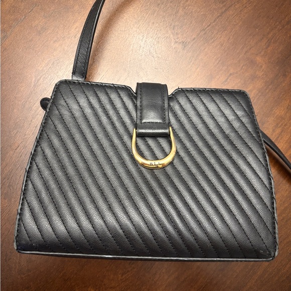Ralph Lauren Black Leather Quilted Crossbody Bag - Picture 2 of 9